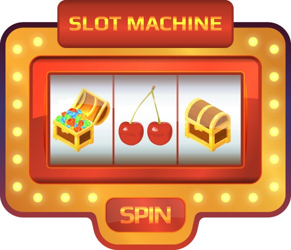 Slot machine cartoon icon gambling game symbol vector image