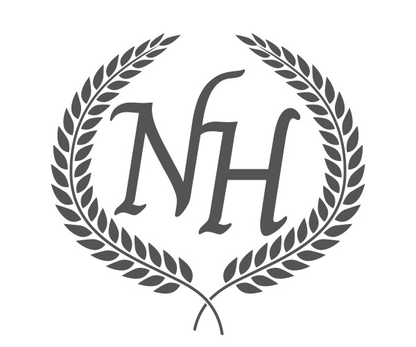Initial letter n and h nh monogram logo design Vector Image