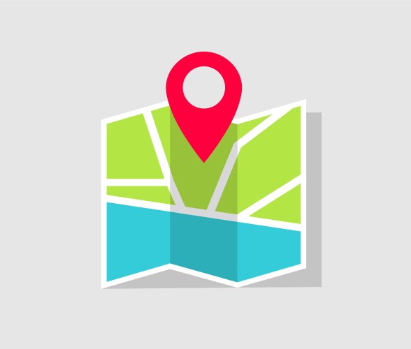 Map Pin Flat Design Style Modern Icon Pointer Vector Image