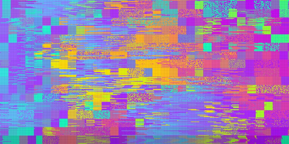 pixelated colorful digital noise glitched texture vector