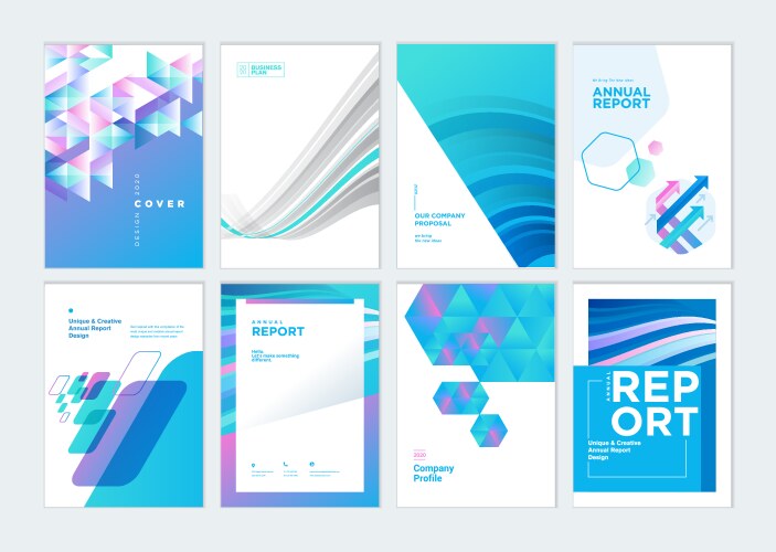 Set brochure and report design templates vector image