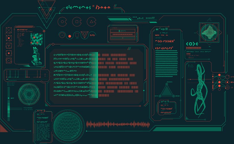 futuristic hud interface for processing data vector