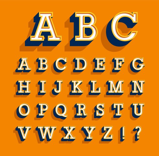 Retro alphabet vector image