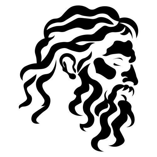 Zeus black icon on white background Vector Image