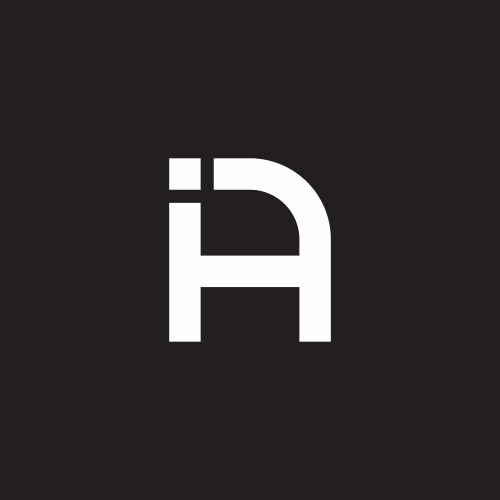 Letters Hia Hai Simple Geometric Lines Logo Royalty Free Vector