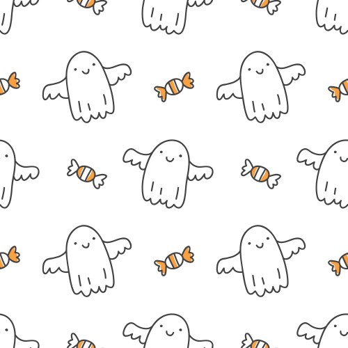 Cute halloween seamless pattern Royalty Free Vector Image