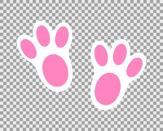 Cute Rabbit Footprint - Pink & White Vector Image