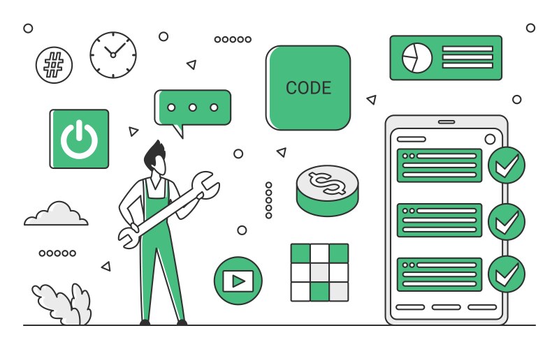Code Debugging & Analysis vektorbild