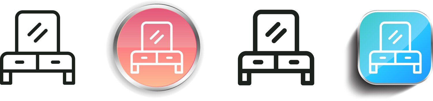 Dressing icon thin linear regular and button vector image