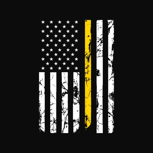 Thin gold line dispatcher american flag funny Vector Image