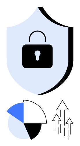 Digital security shield with data analytics vector image
