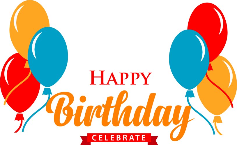 happy birthday logo template design vector