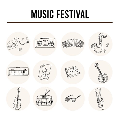 Mystical things isolated hand drawn doodles Vector Image