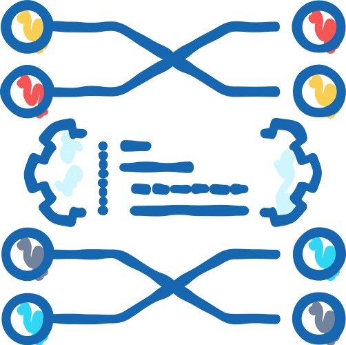 Sorting algorithm icon doodle vektorbild