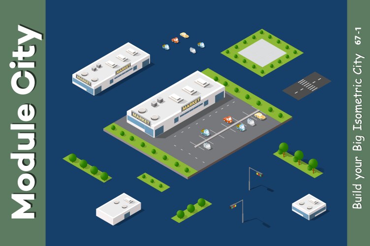 Isometric construction process flowchart Vector Image