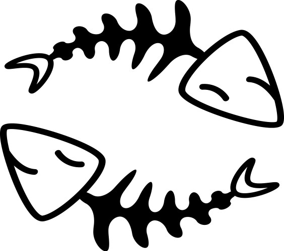 Isolated Fish Bone in Circle Vector Image