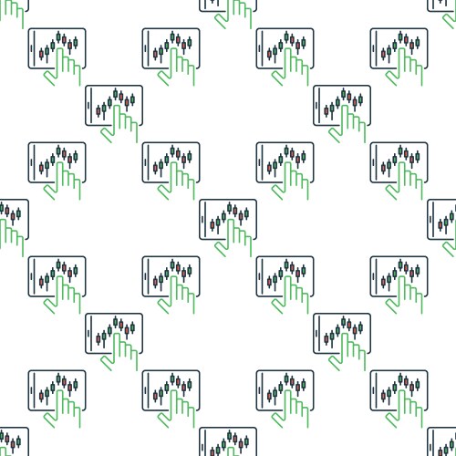 Candlestick chart with mouse cursor colored Vector Image