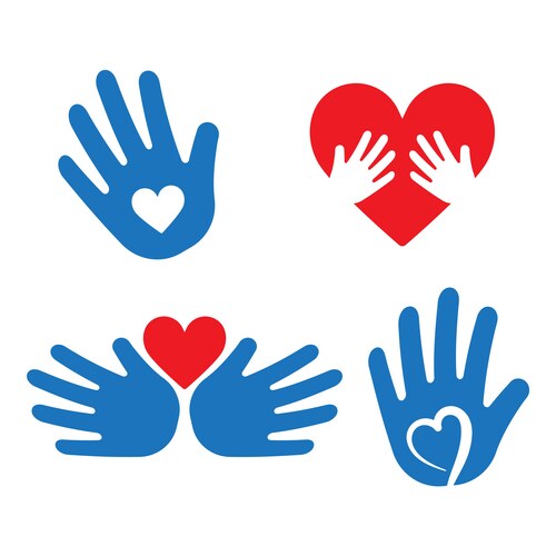 Helping Hand with Heart Vector Image
