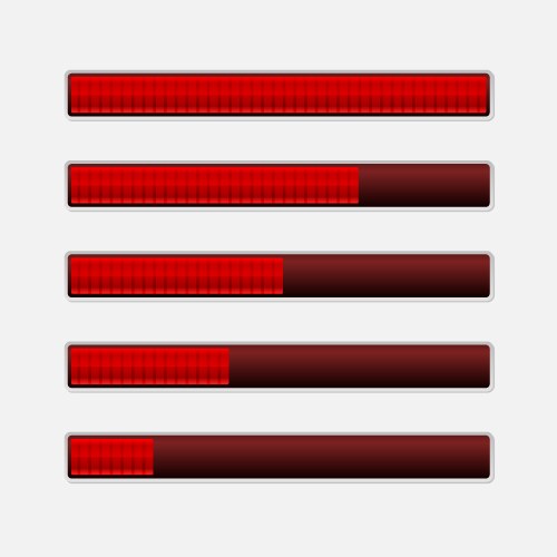 Progress bar set fat cartoon ui graphic Royalty Free Vector