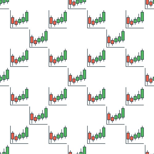 Candlestick chart with mouse cursor colored Vector Image