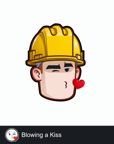 Construction worker - expressions affection Vector Image