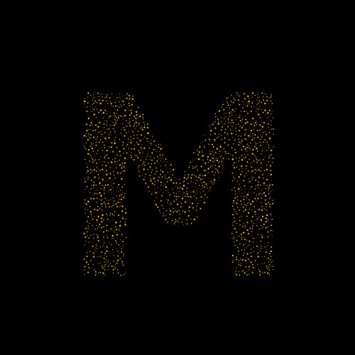 Curly textured letter m Royalty Free Vector Image