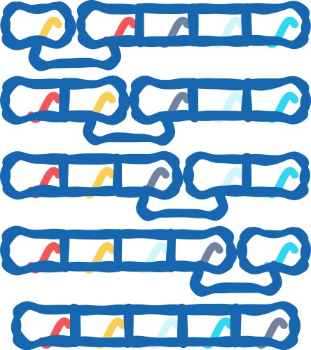 Bubble sort algorithm icon doodle vektorbild