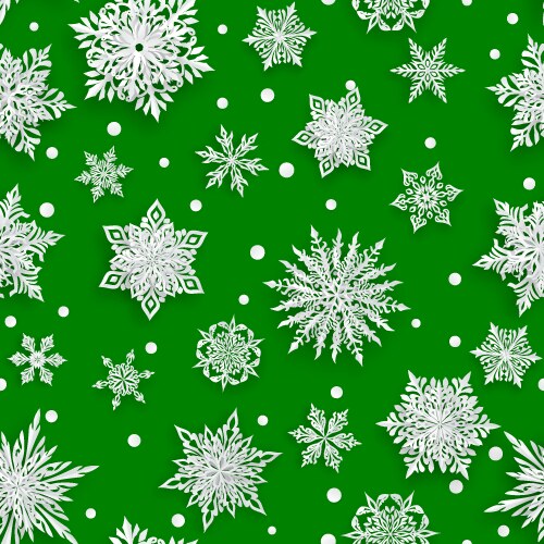 Christmas seamless pattern with paper snowflakes vector image