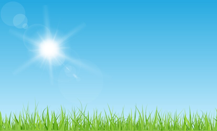 Blue sky background with green grass Royalty Free Vector