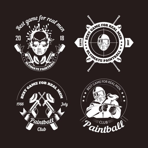 Paintball game sport club logo templates of gamer Vector Image