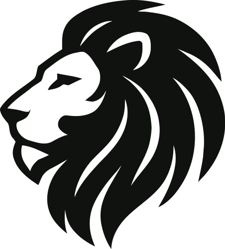 Lion logo design symbol of strength and majesty Vector Image