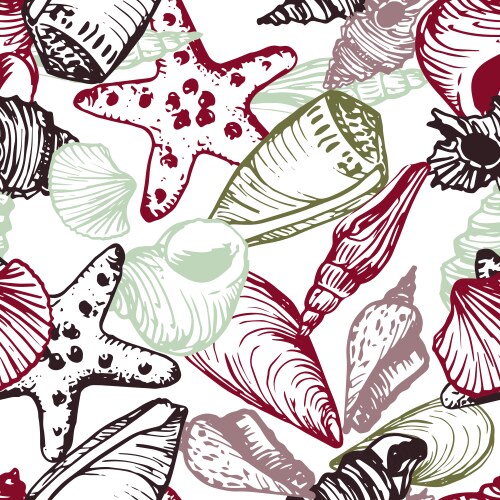 Background with seashells Royalty Free Vector Image