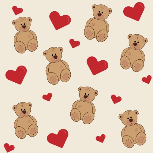 Cute Teddy Bear Background Vector Image