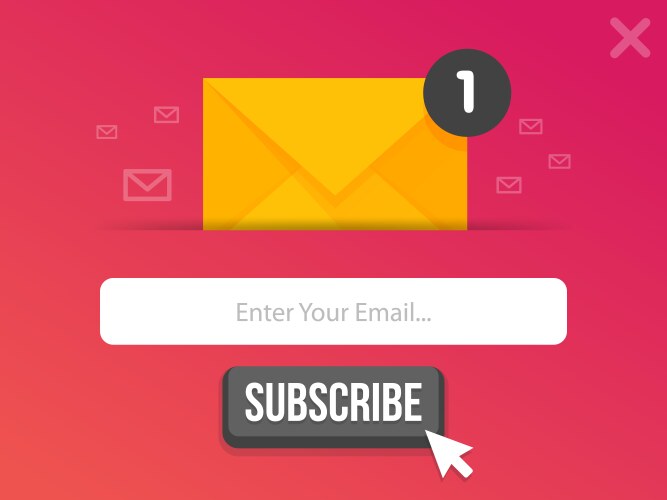 Modern pop-up subscribe form for your website vector image