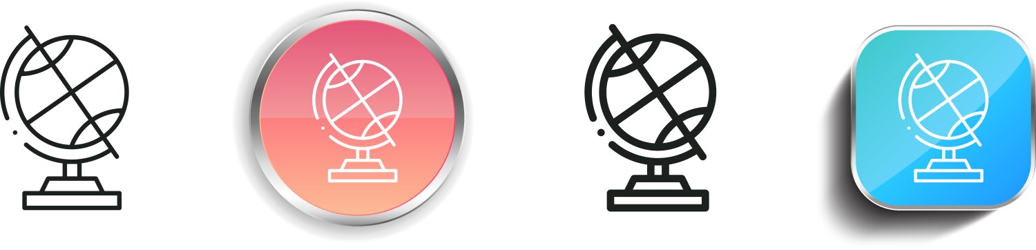 Globe icon thin linear regular and button style vector image