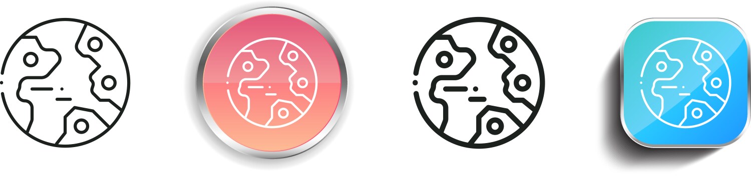 Globe icon thin linear regular and button style vector image