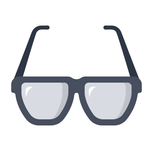 Black icon glasses cartoon Royalty Free Vector Image