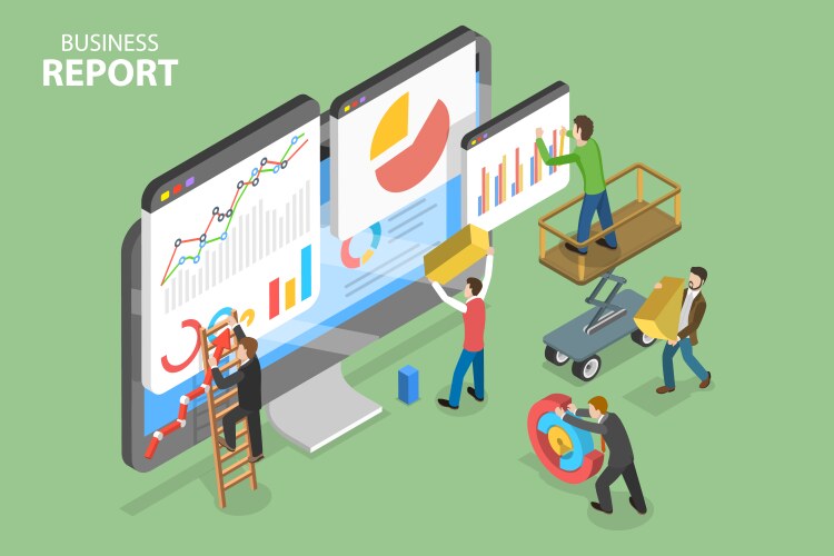 3d isometric flat conceptual Royalty Free Vector Image