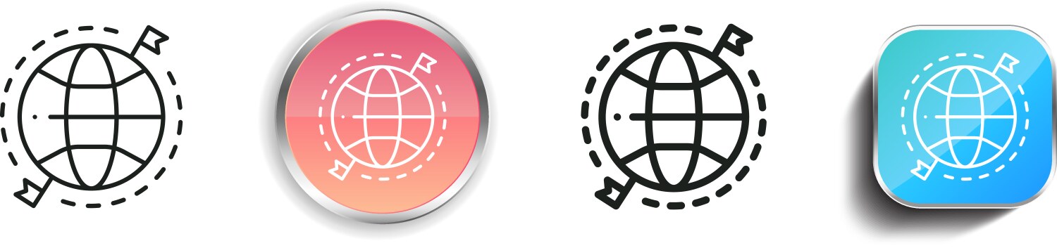 Globe icon thin linear regular and button style vector image