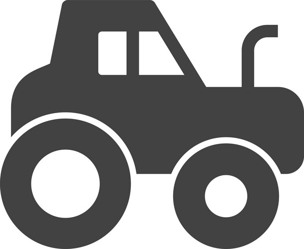 Gray Tractor Silhouette Icon – Royalty-Free Vector | VectorStock