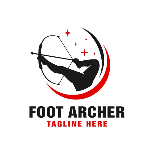 Archer man logo design template Royalty Free Vector Image