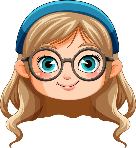 Cute nerdy girl cartoon character vector image