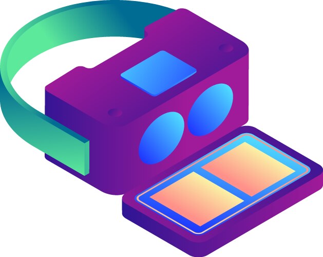 vr kit isometric composition vector image