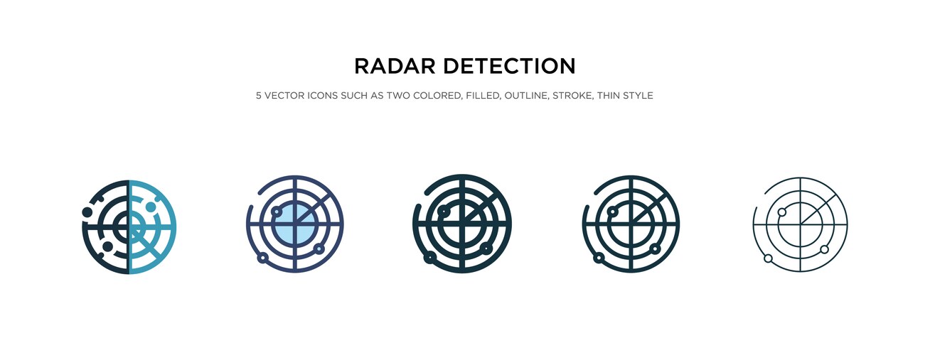 Radar Detection Icon Set – Royalty-Free Vector | VectorStock