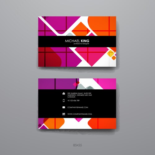 set of design business card template in abstract vector