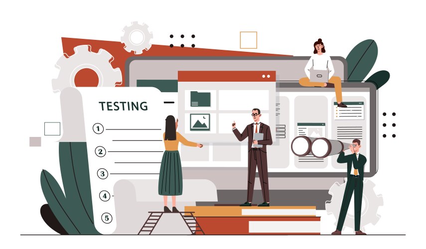 Software Testing & QA Concept vector image