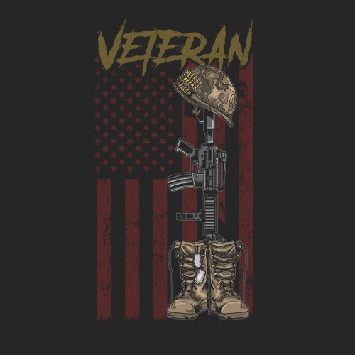 American veteran army Royalty Free Vector Image