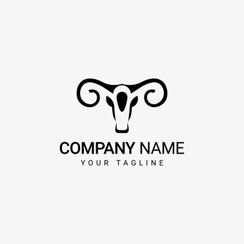 goat head logo template vector image