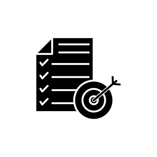 Accomplished goals and objectives icon set focus Vector Image