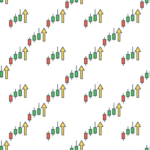 Candlestick charts on computer screen colored Vector Image
